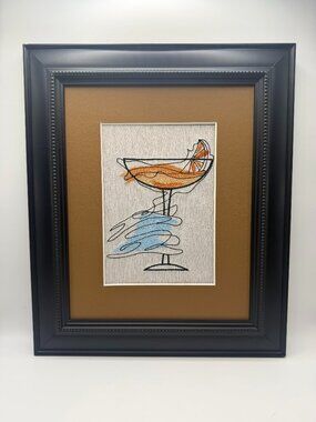Homemade Martini Embroidery Art 8X10
